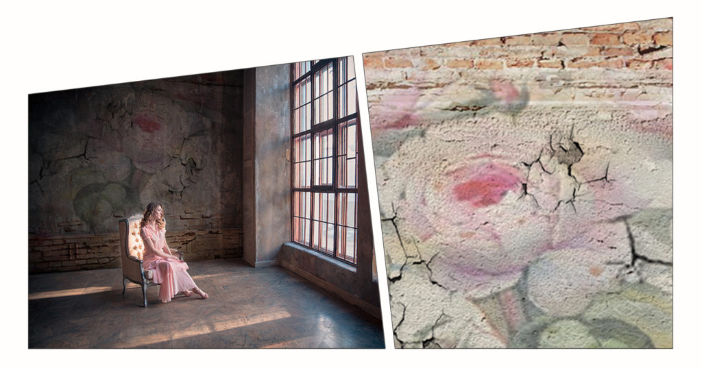 фреска «Peony» в стиле Loft