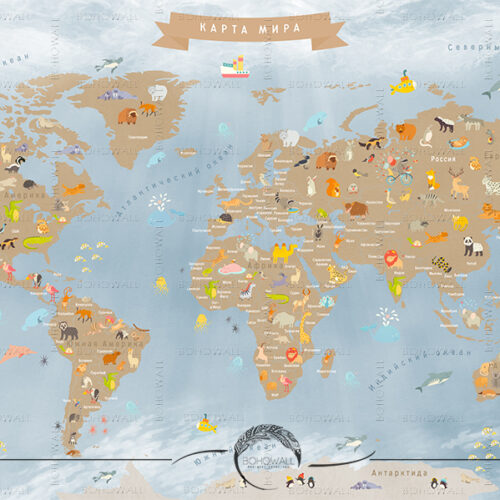 World Map for children_navy