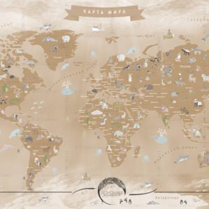 freska_World-Map-for-children_sepia_Bohowall-2