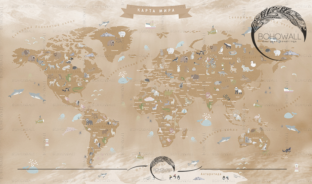 freska_World-Map-for-children_sepia_Bohowall-2