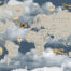 map of the world in the clouds